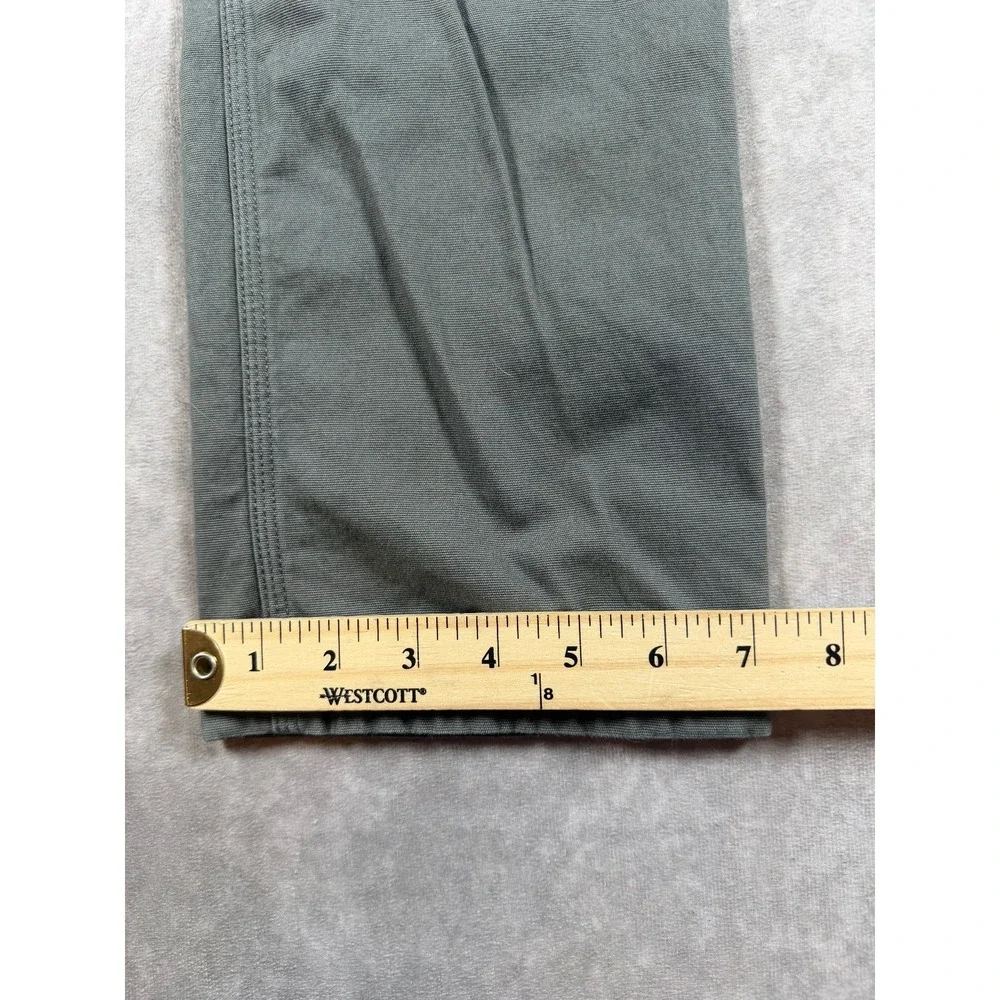 Duluth Trading Flex Fire Hose Mens 30x34 Work Pants Gray Cotton Canvas Slim Fit
